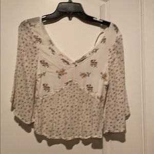 hollister white floral top